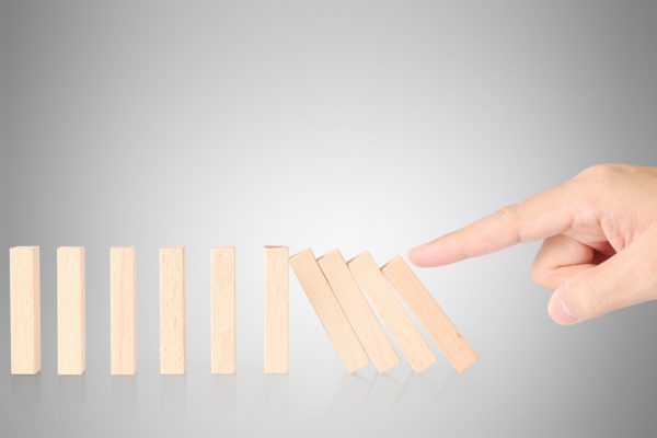 hand stop dominoes continuous toppled hand stop dominoes continuous toppled